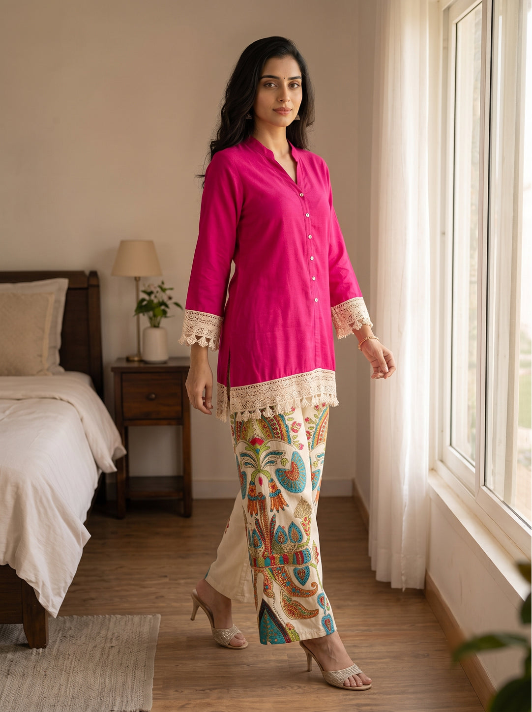 Premium Cotton Co-ord Set for Women with Printed Palazzo