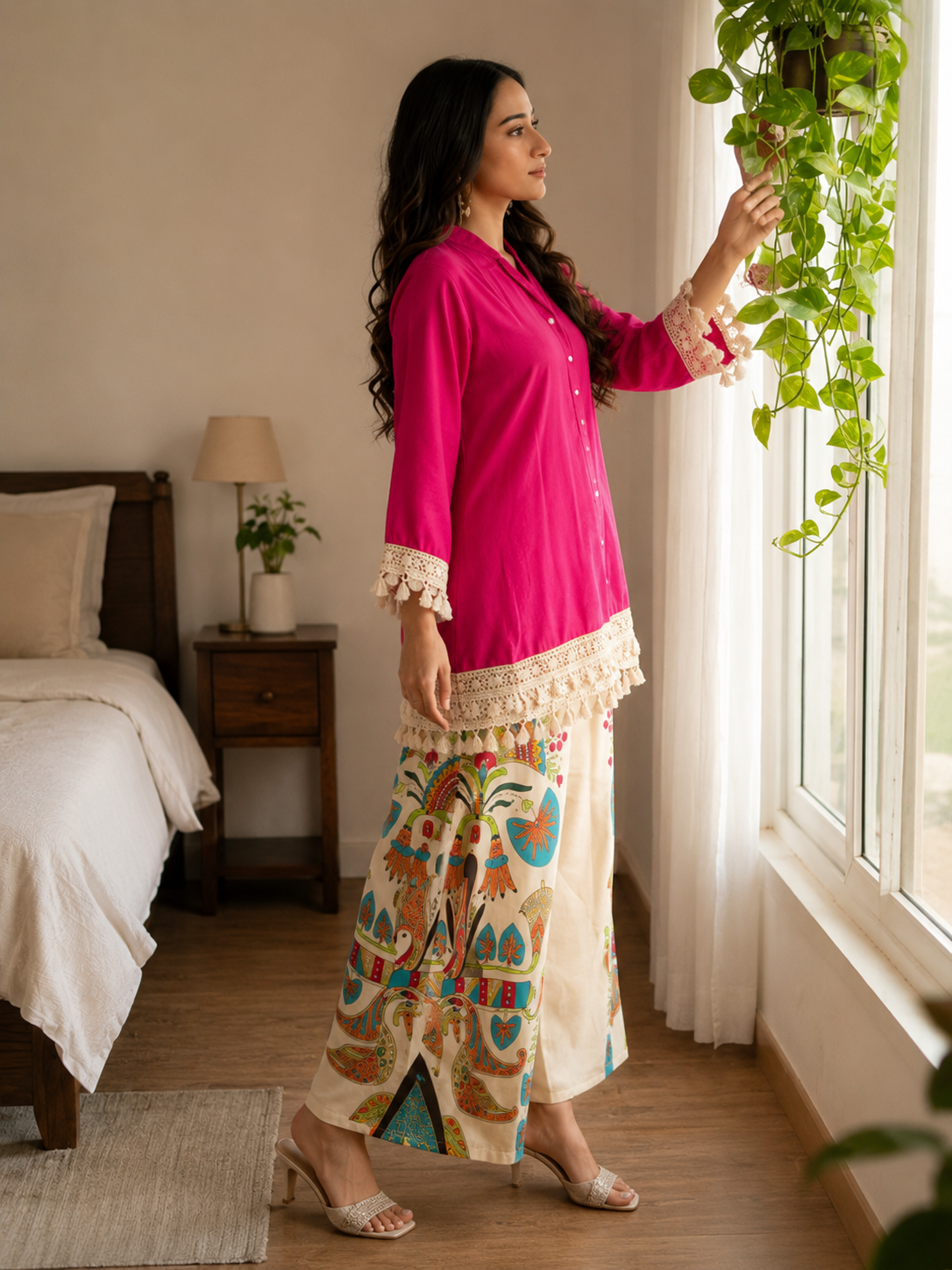 Premium Cotton Co-ord Set for Women with Printed Palazzo