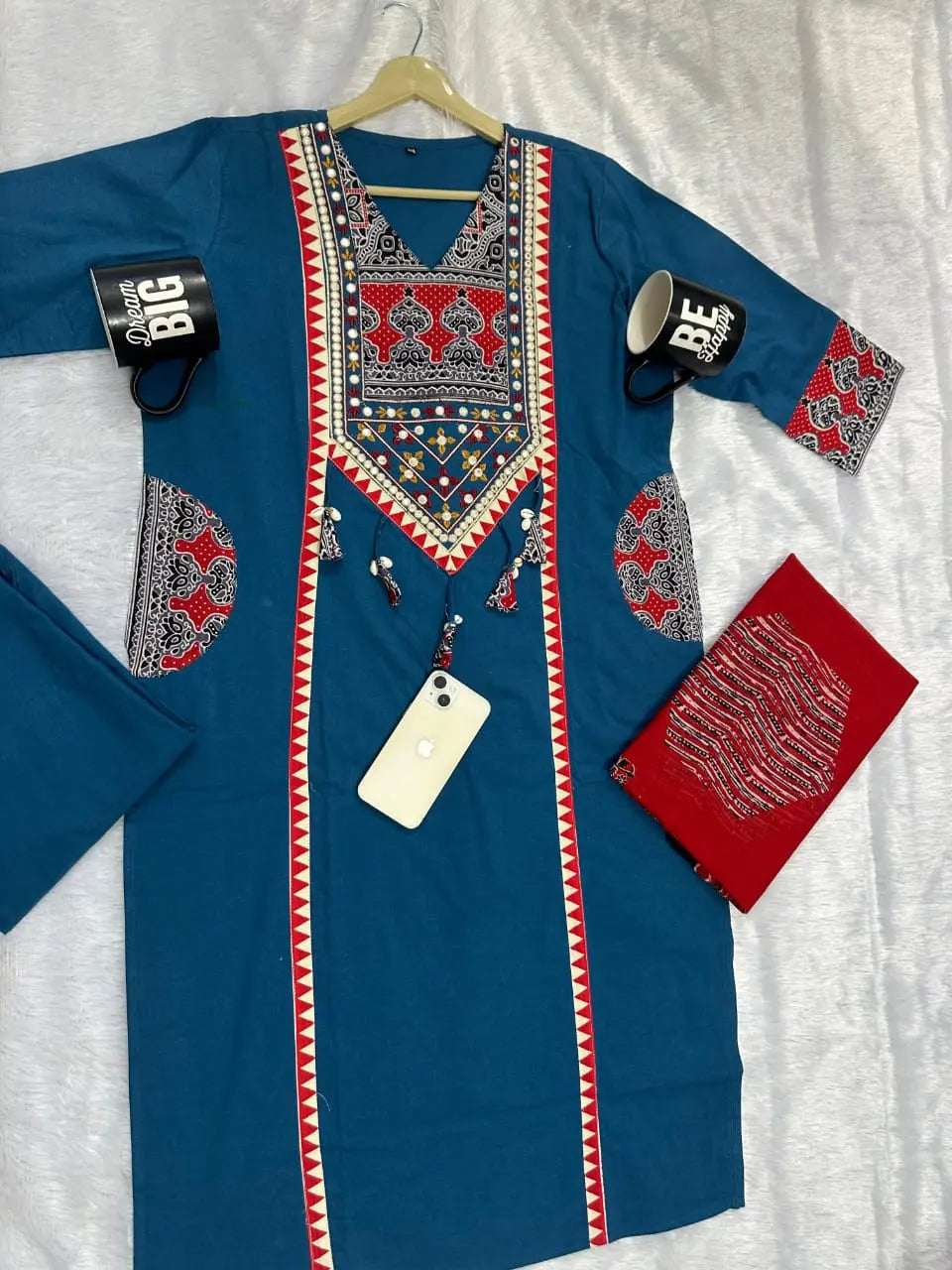 Premium Rich Azrak print  Cotton Suit Fabloom