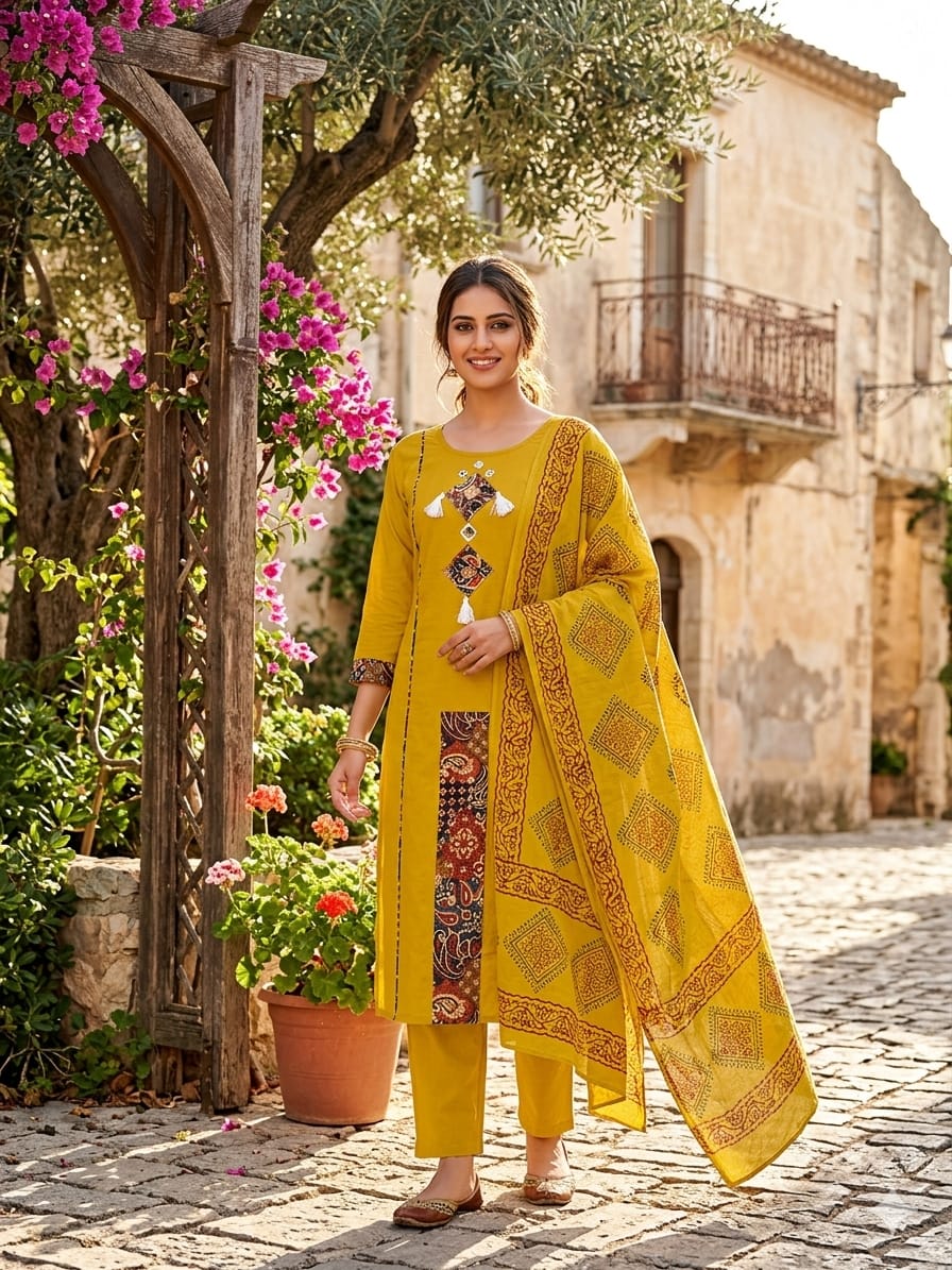 Premium Rich Azrak print Cotton Suit