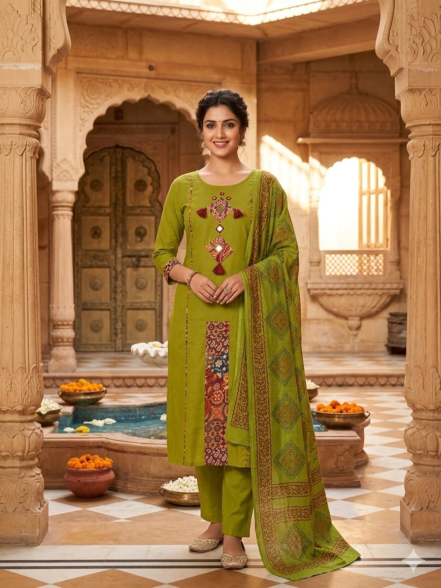 Premium Rich Azrak print Cotton Suit