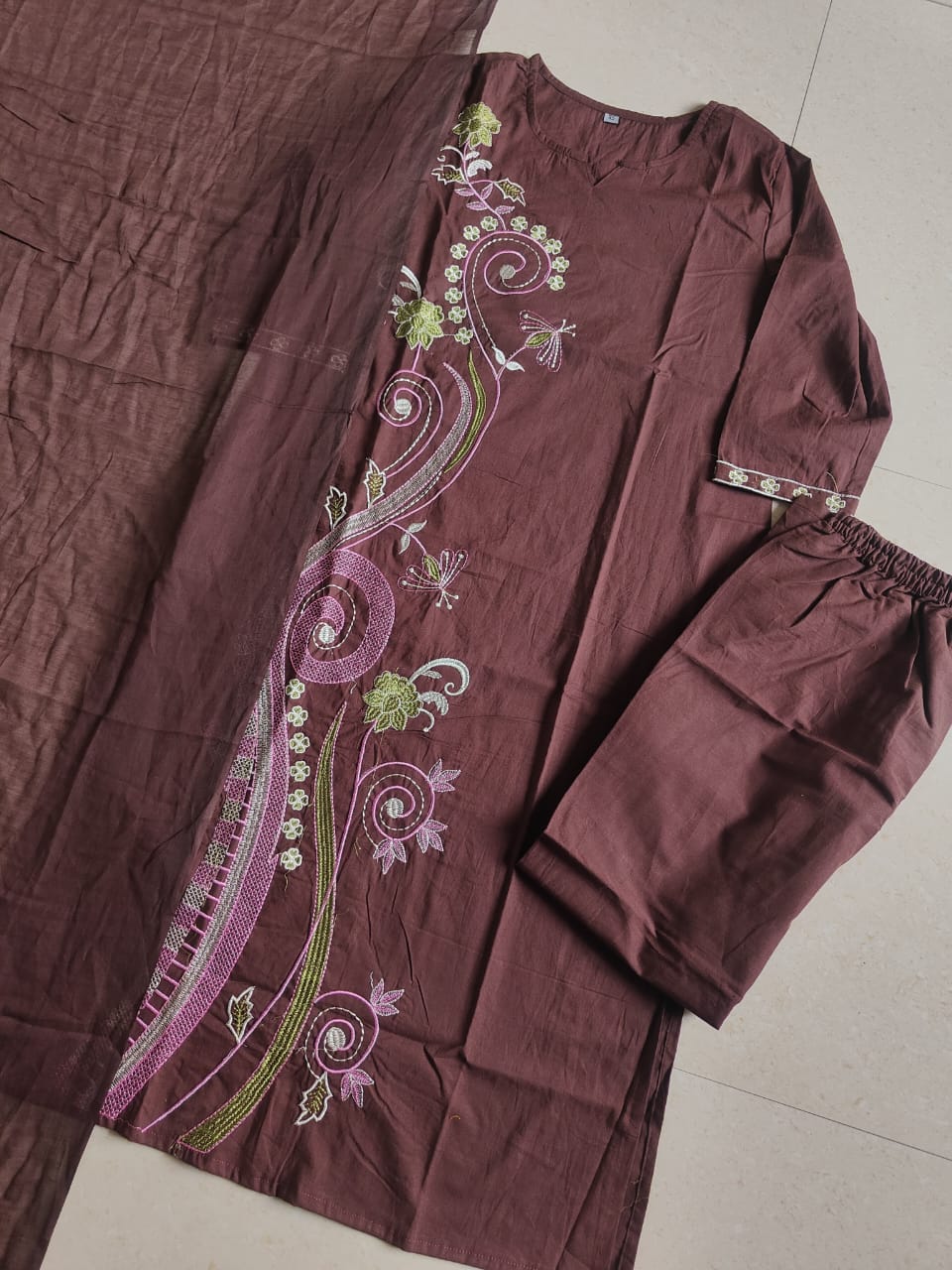 Pure heavy Dhabu cotton 3PC set crafted for elegance & comfort Fabloom