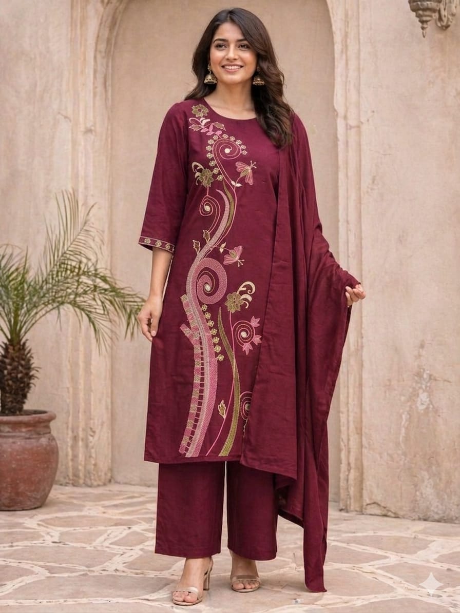 Pure heavy Dhabu cotton 3PC set crafted for elegance & comfort