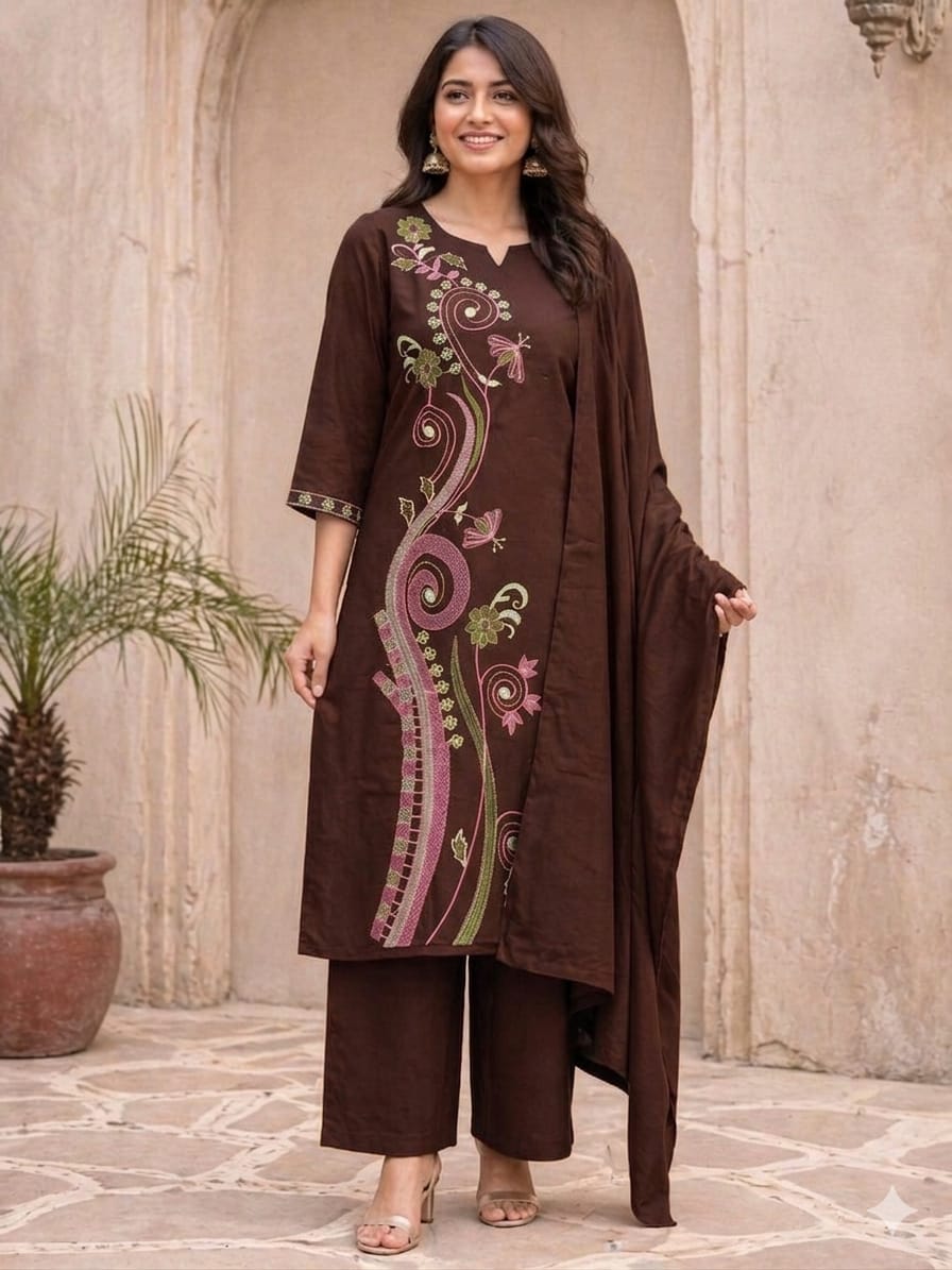 Pure heavy Dhabu cotton 3PC set crafted for elegance & comfort