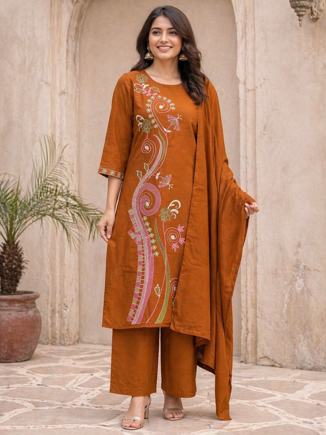Pure heavy Dhabu cotton 3PC set crafted for elegance & comfort