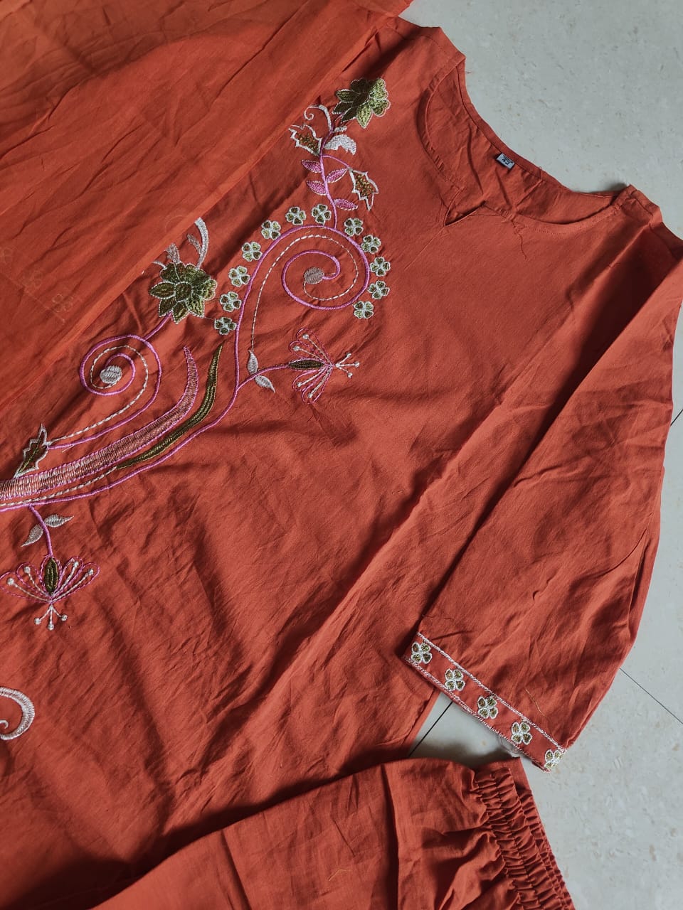 Pure heavy Dhabu cotton 3PC set crafted for elegance & comfort Fabloom