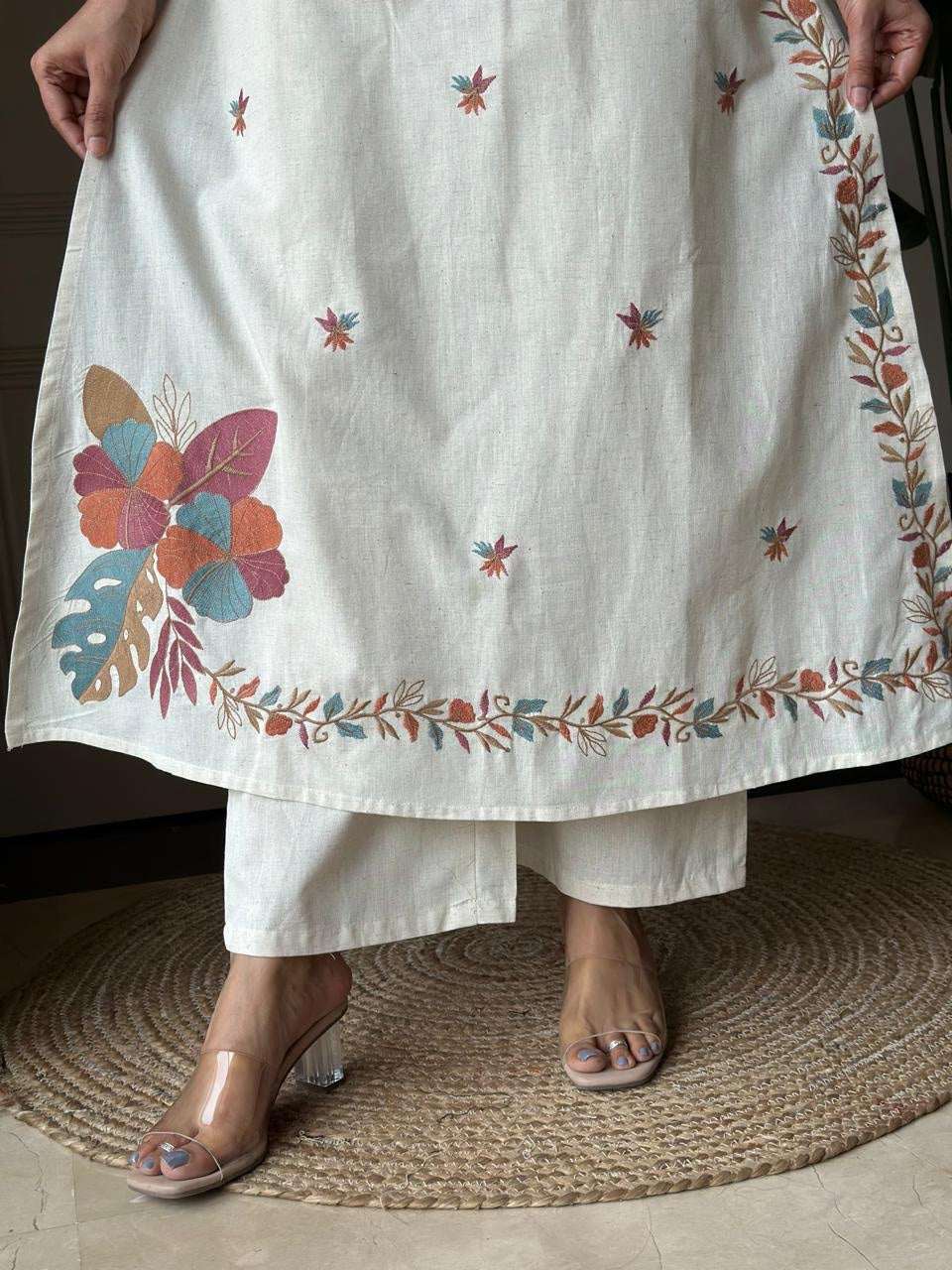 the sheer beautv of this sleeveless pant set A unique Fabloom