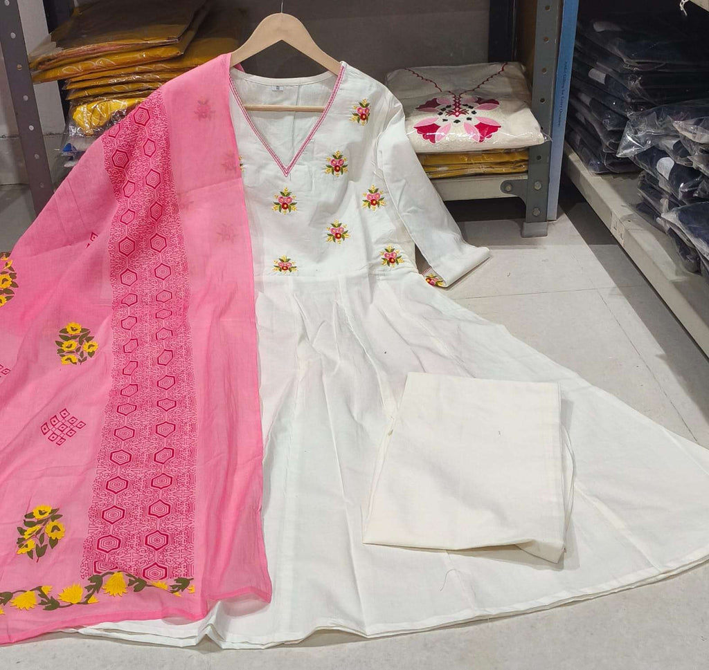Anarkali Pant Dupatta Set Fabloom