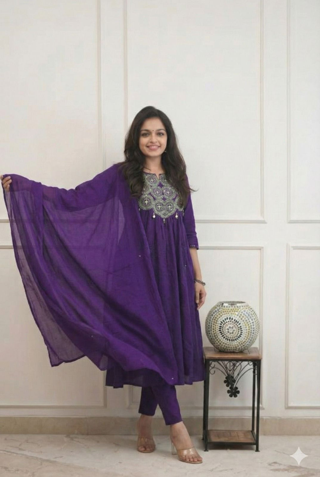 Upgrade your office wear wardrobe with this classy & kurti pant & with embroidery Fabloom