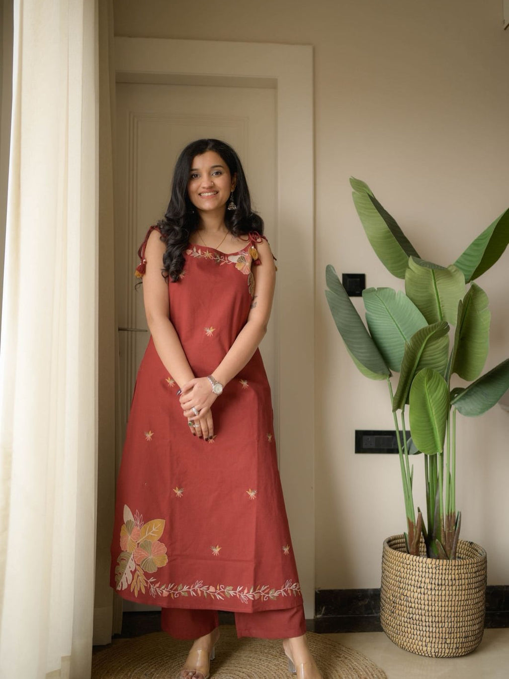 A beautiful 3 piece set & New Premium Pure softy chiffon anarkali Kurti