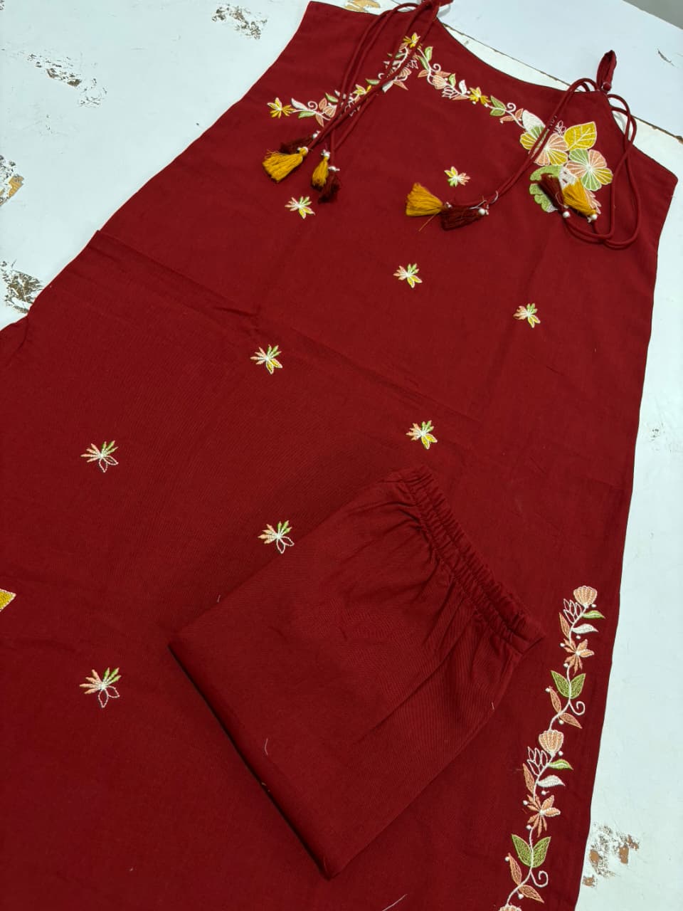 A beautiful 3 piece set & New Premium Pure softy chiffon anarkali Kurti