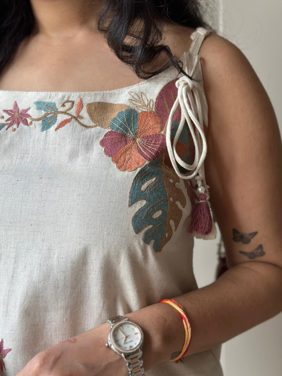 the sheer beautv of this sleeveless pant set A unique Fabloom