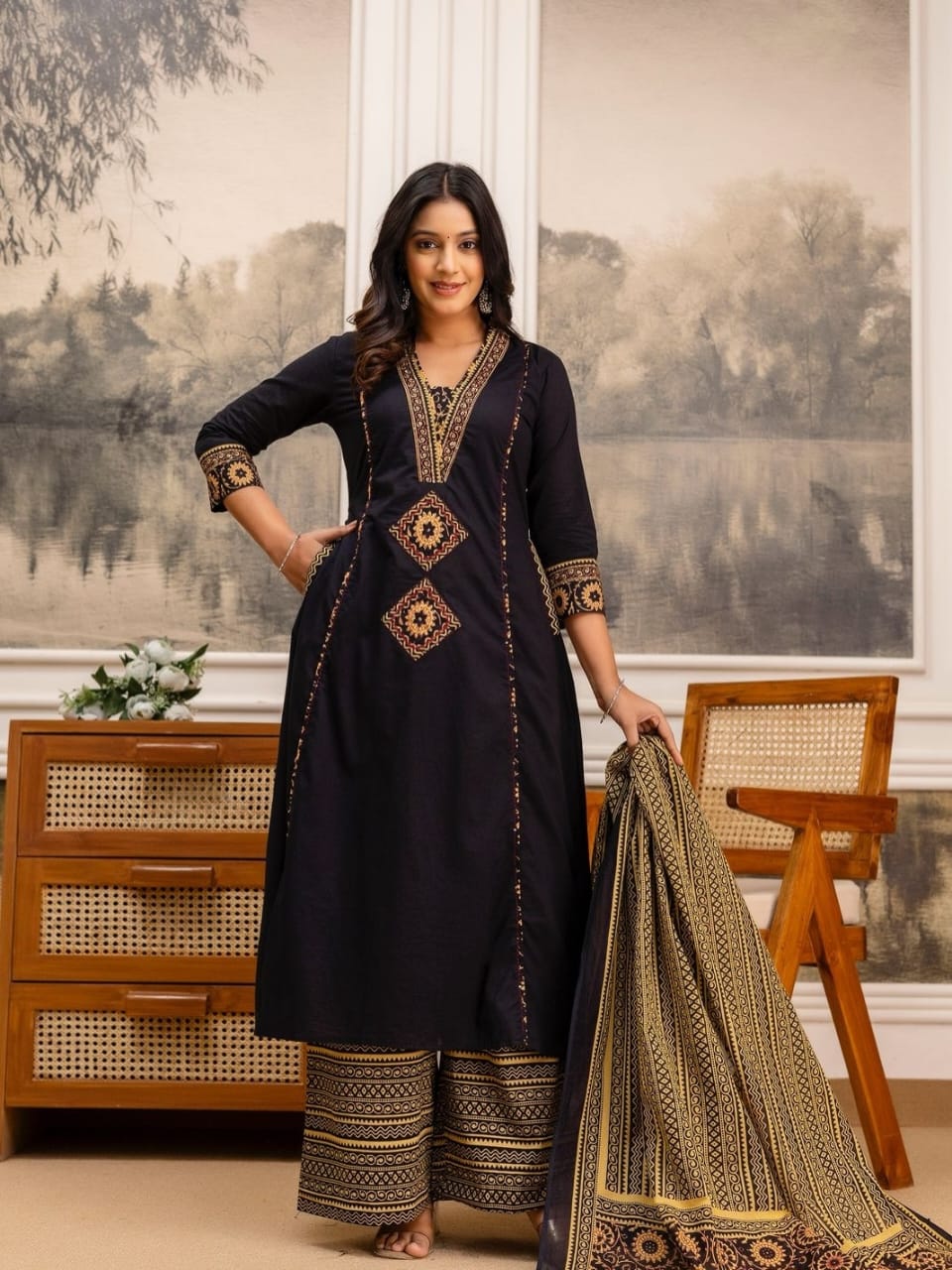 Pure fine Cotton fabric & Kurti with Pant with cotton