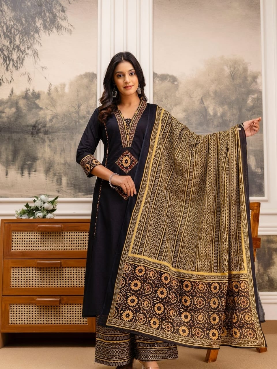 Pure fine Cotton fabric & Kurti with Pant with cotton