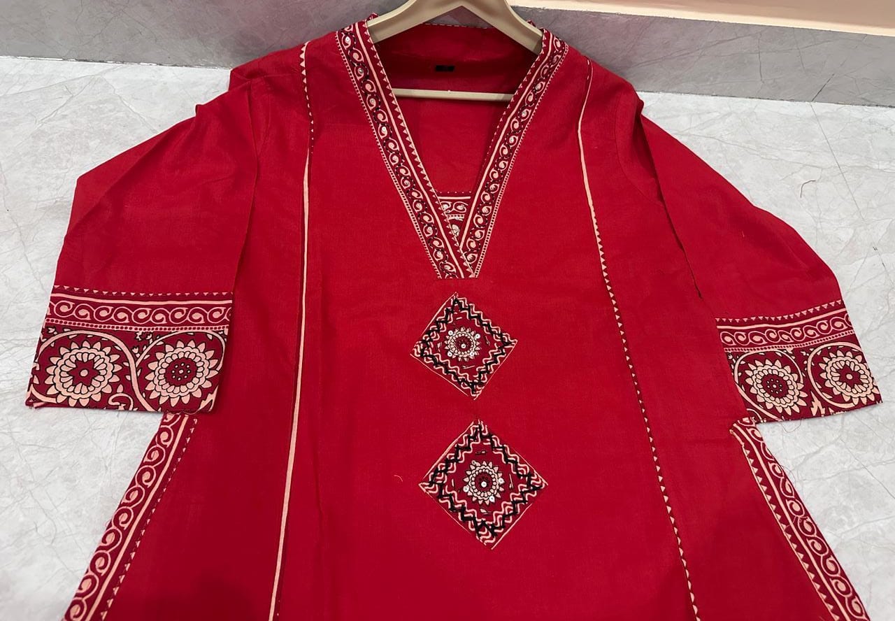 Pure fine Cotton fabric & Kurti with Pant with cotton