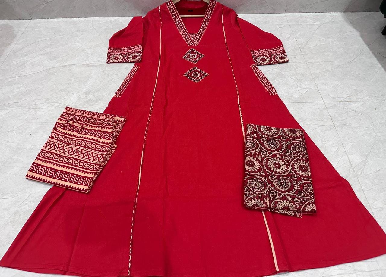 Pure fine Cotton fabric & Kurti with Pant with cotton