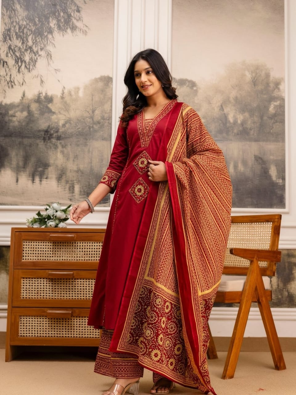 Pure fine Cotton fabric & Kurti with Pant with cotton