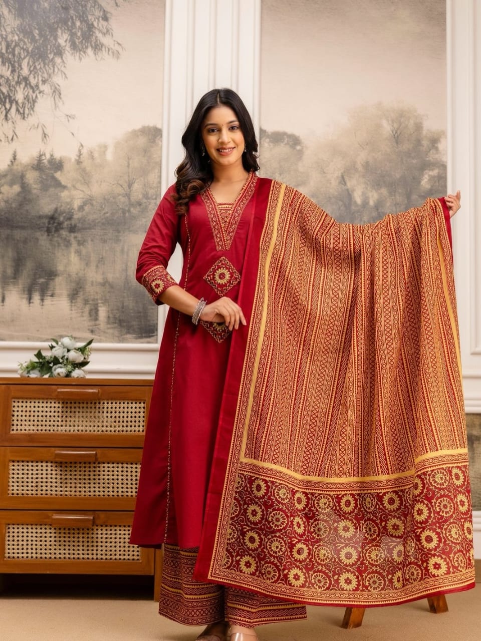 Pure fine Cotton fabric & Kurti with Pant with cotton