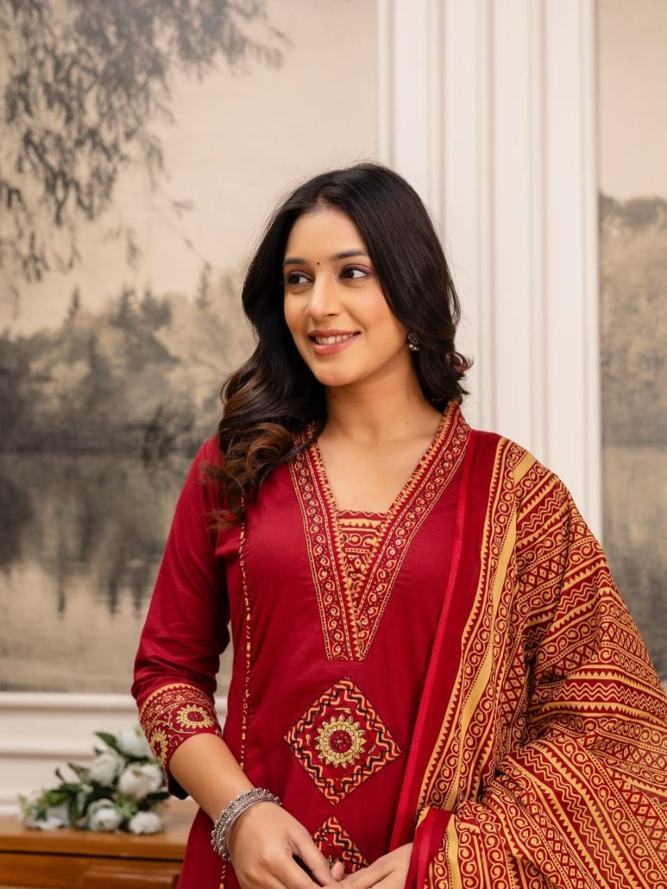 Pure fine Cotton fabric & Kurti with Pant with cotton