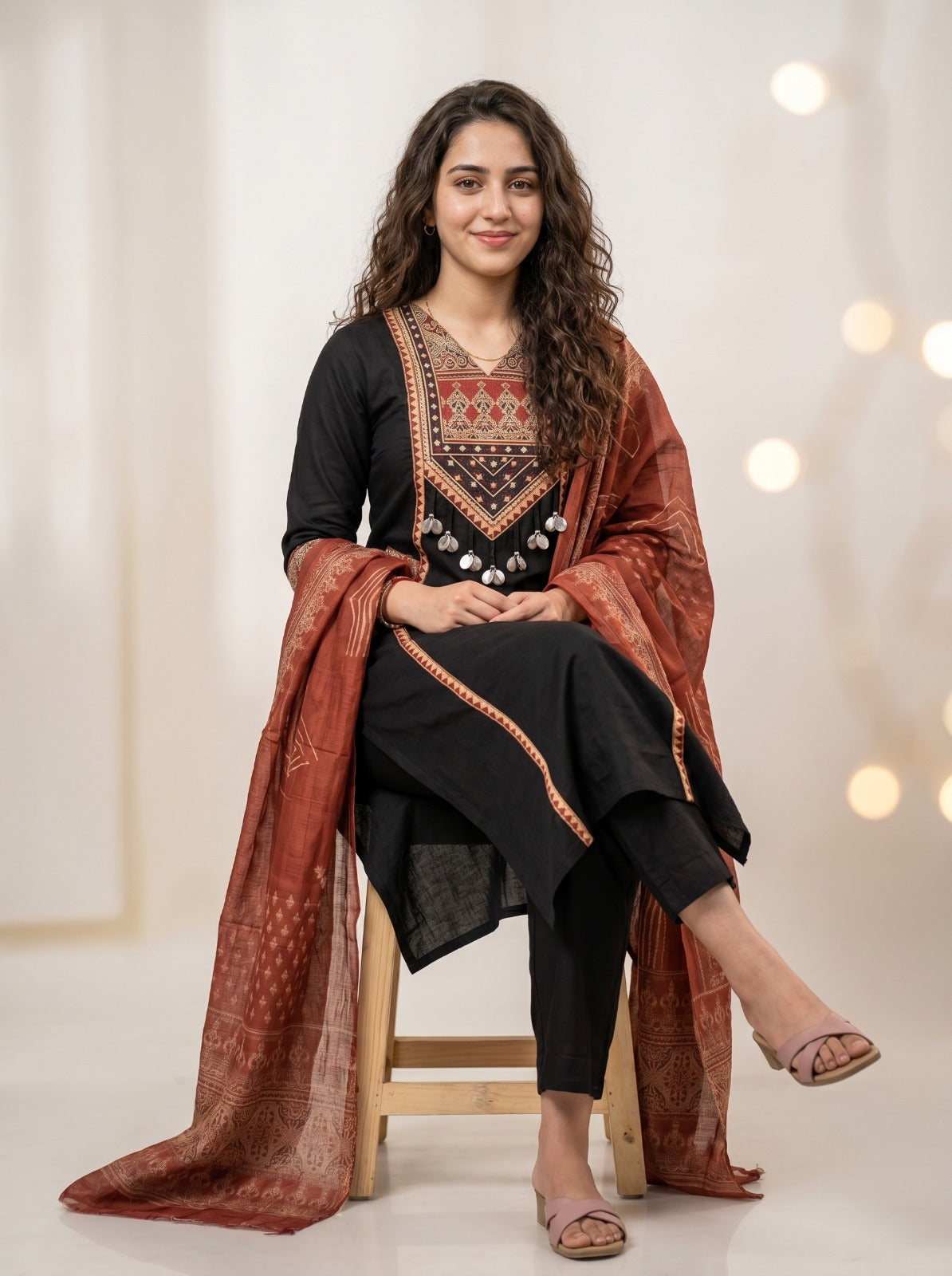 Premium Rich Azrak print  Cotton Suit