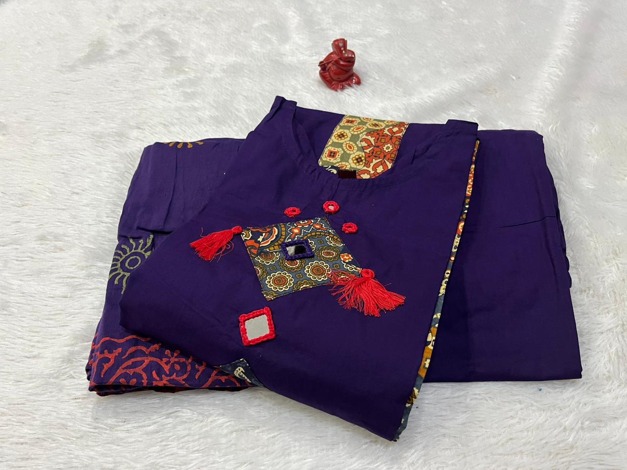 Premium Rich Azrak print Cotton Suit
