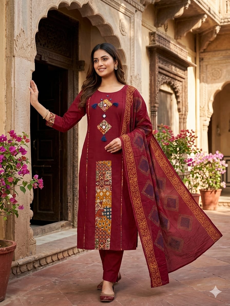 Premium Rich Azrak print Cotton Suit