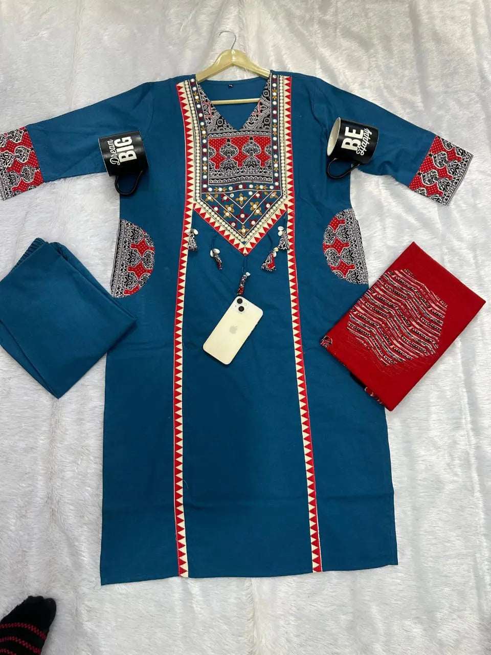 Premium Rich Azrak print  Cotton Suit Fabloom