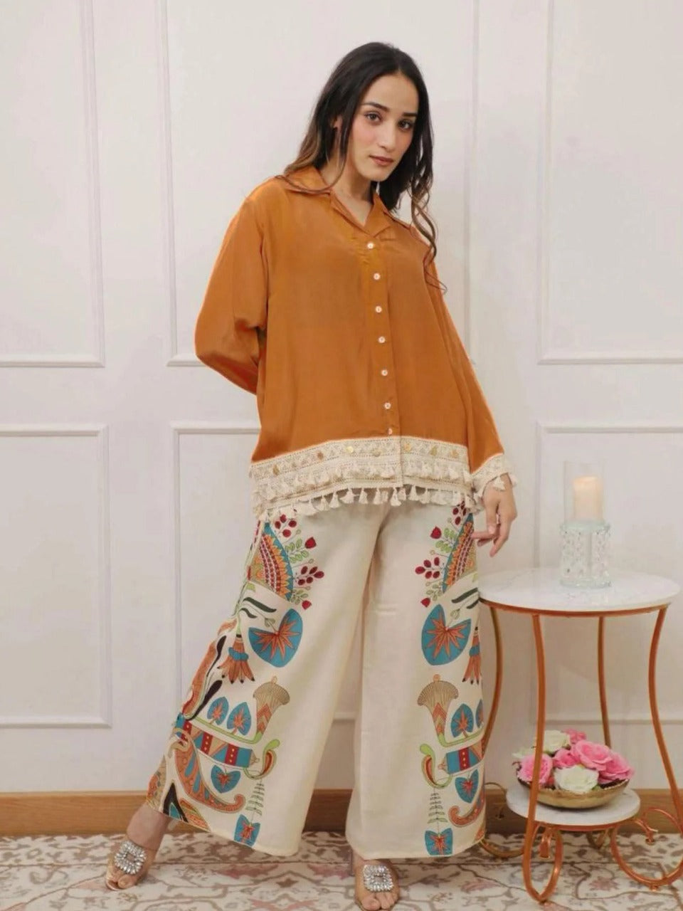 Premium Cotton Co-ord Set for Women with Printed Palazzo
