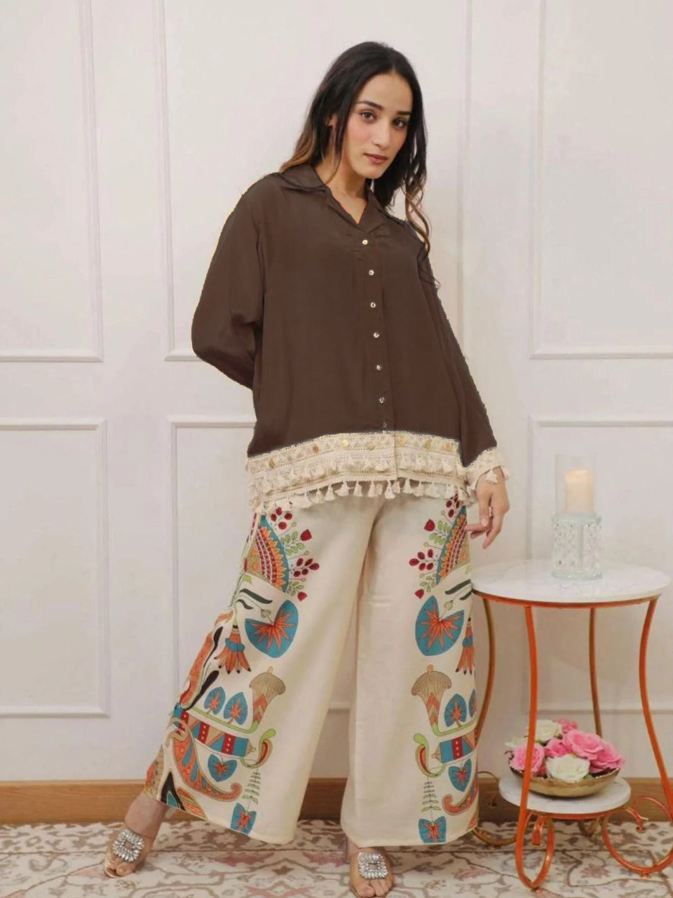 Premium Cotton Co-ord Set for Women with Printed Palazzo