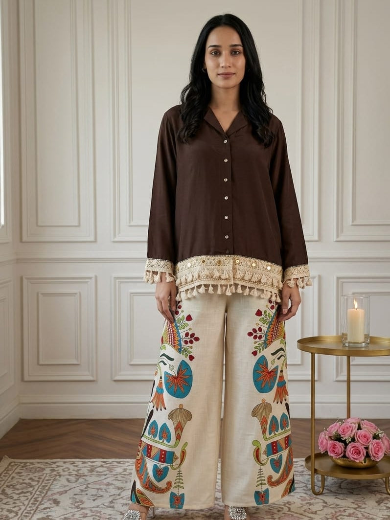 Premium Cotton Co-ord Set for Women with Printed Palazzo