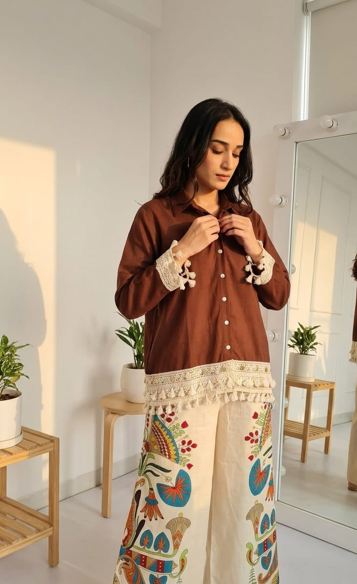Premium Cotton Co-ord Set for Women with Printed Palazzo