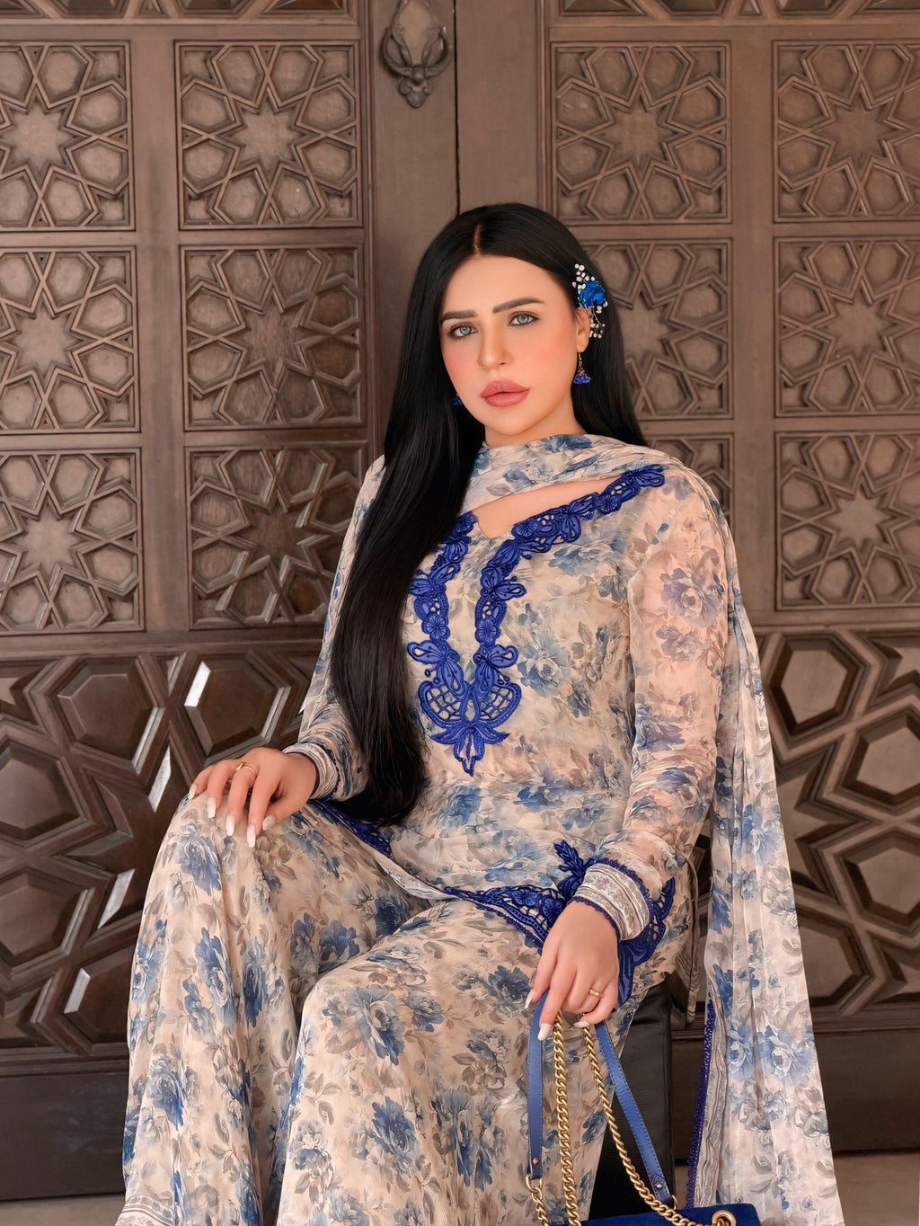 ivory-cream-royal-blue-faux-georgette-embroidered-palazzo-suit-model-view