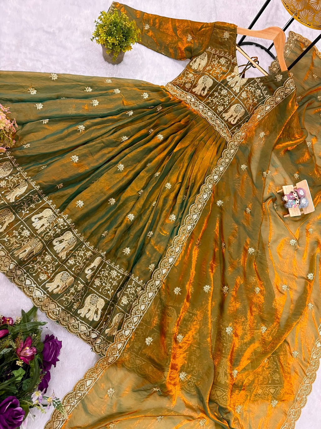 olive-mustard-fendy-satin-gown-flat-lay-rr38