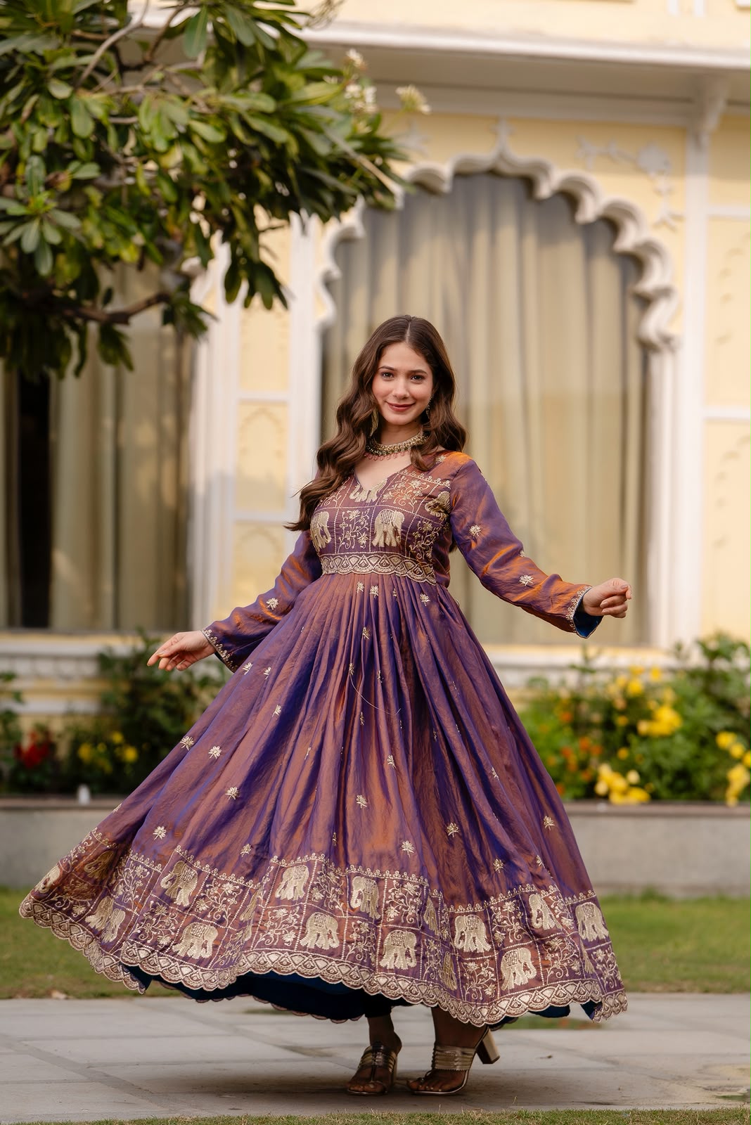 royal-purple-fendy-satin-gown-side-pose-rr38